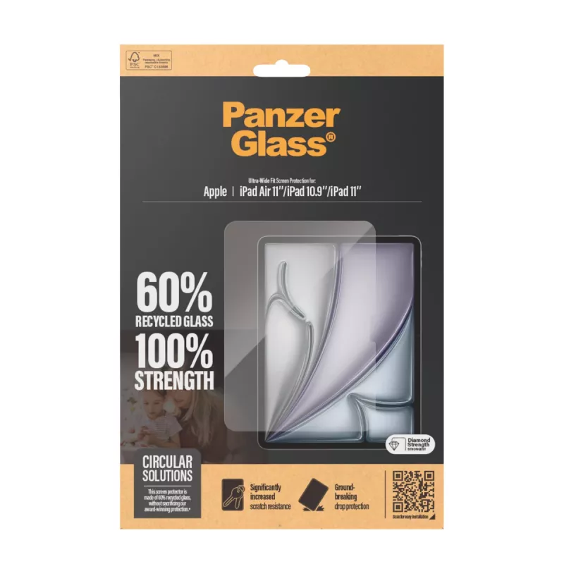 PanzerGlass ® Screen Protector iPad Air 11'' (2024-2026) | iPad 11'' (2025-2026) | iPad 10.9'' (2022) | Ultra-Wide Fit