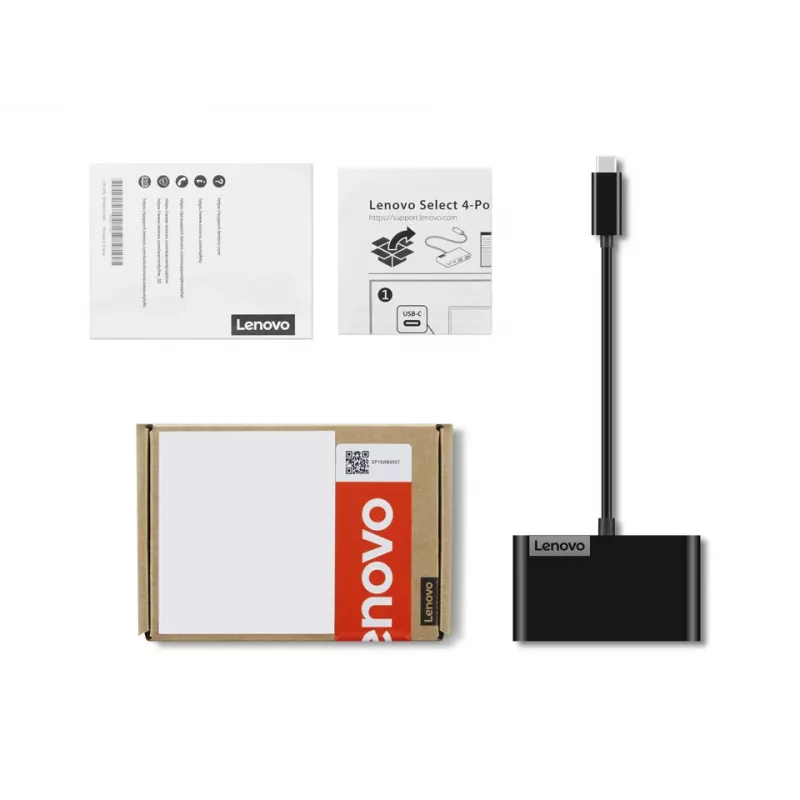 Lenovo GX91L84354 interface hub USB 3.2 Gen 1 (3.1 Gen 1) Type-C 625 Mbit/s Black