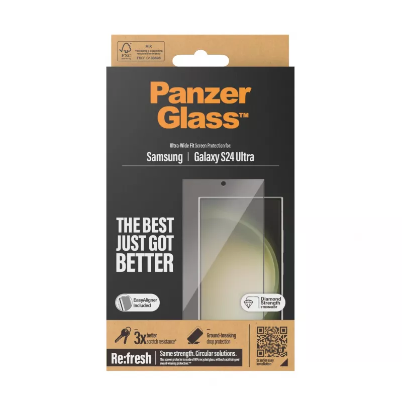 PanzerGlass ® Screen Protector Samsung Galaxy S24 Ultra | Ultra-Wide Fit w. EasyAligner