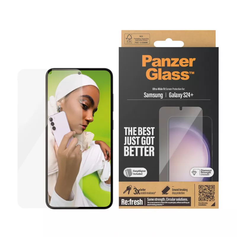 PanzerGlass ® Screen Protector Samsung Galaxy S24+ | Ultra-Wide Fit w. EasyAligner