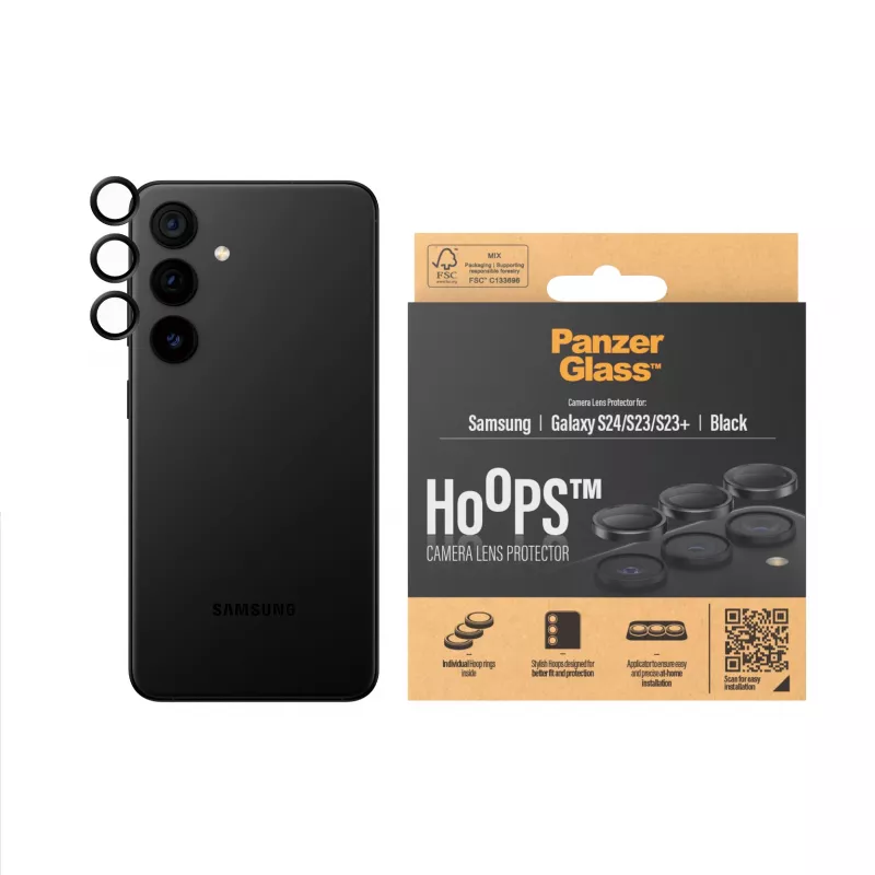 PanzerGlass ® Hoops® Camera Lens Protector Black Samsung Galaxy S24 | S23 | S23+