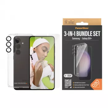 PanzerGlass ® 3-in-1 Protection Bundle Samsung Galaxy S24+ | Ultra-Wide Fit w. EasyAligner