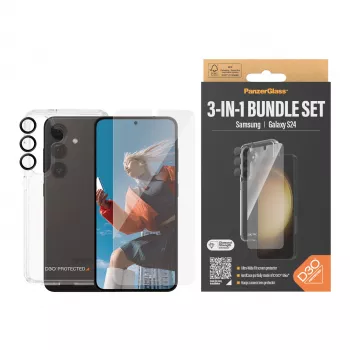 3-in-1 Protection Pack PanzerGlass Samsung Galaxy S24 Ultra Wide Fit Scratch Shock Resistance