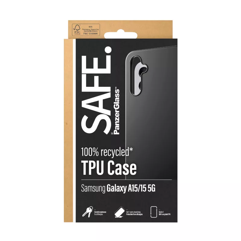PanzerGlass SAFE. by ® TPU Case Samsung Galaxy A15 | A15 5G | Black