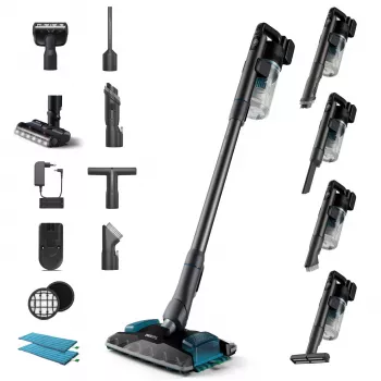 Stick vacuum Philips 8000 series XC8057/01, cordless bagless 0.6 L, 25.2V, dry & wet, removable battery