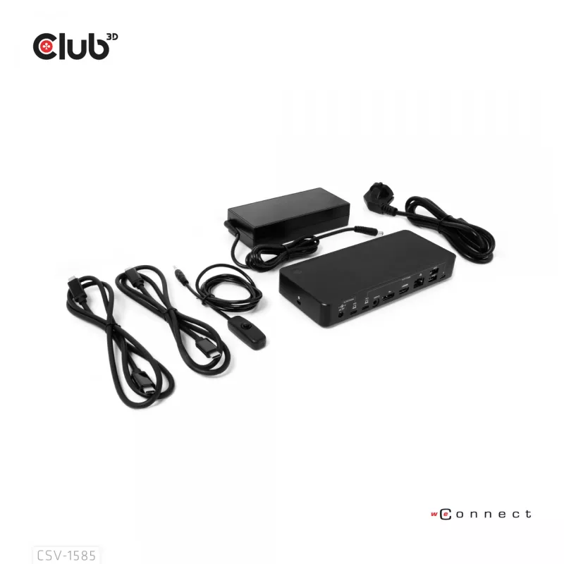 CLUB3D DisplayPort/HDMI KVM Switch/Dock 4K60Hz For USB Type-C inputs