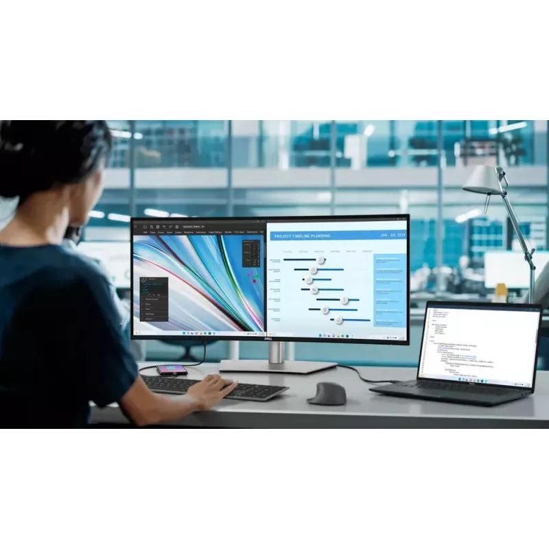DELL UltraSharp U3425WE computer monitor 86.7 cm (34.1 inch) 3440 x 1440 pixels Wide Quad HD LCD Black, Silver