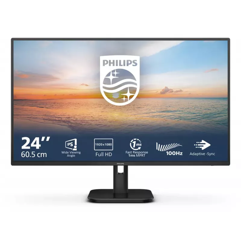 Monitor Philips 1000 series 24E1N1100A/00 23.8 inch LCD Full HD IPS, 1920×1080, 100 Hz, 4 ms, sRGB, HDMI, VGA, speakers
