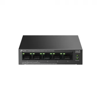 Switch TP-LINK LiteWave 5-Port Gigabit Desktop with 4-Port PoE+ (5x Gigabit, 4 PoE+, 65W PoE budget)