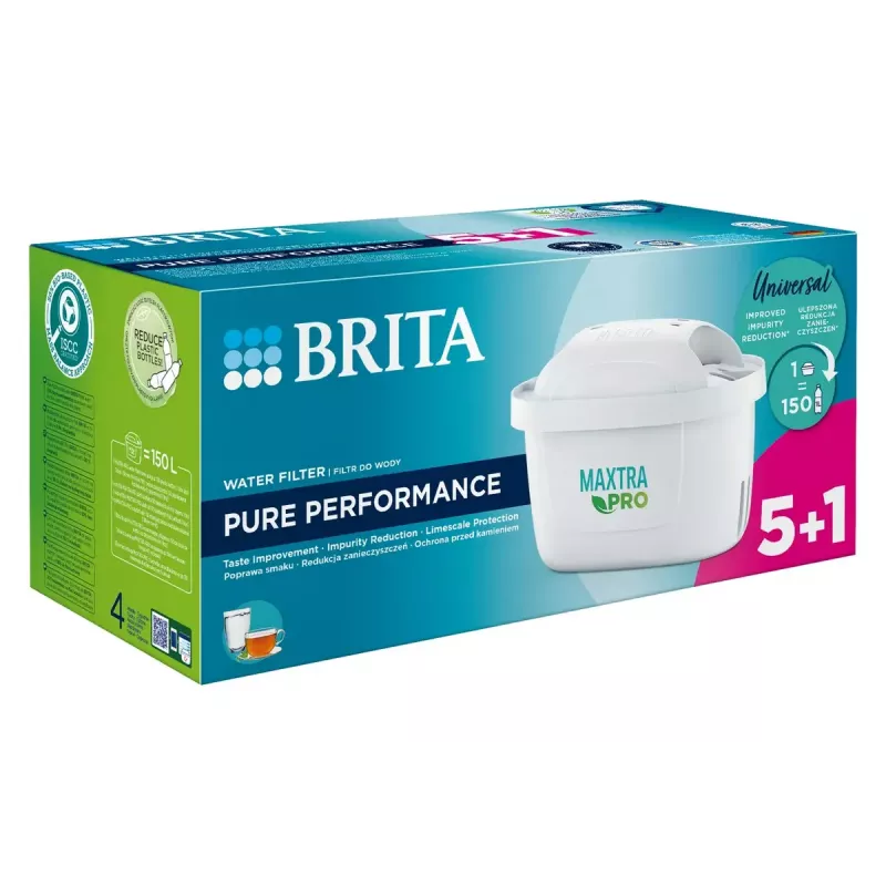 Water filter cartridges BRITA MX+ Pro Pure Performance replacement set – 6 pcs, MAXTRA technology, 150 L capacity, 1 month service life