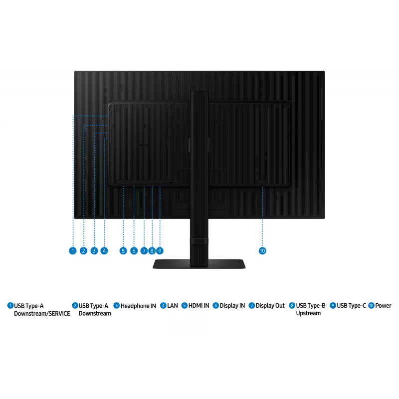 Monitor Samsung S60UD 27 inch Quad HD IPS LCD 2560×1440, 5 ms, USB 3.2 hub, VESA, height adjustable, black