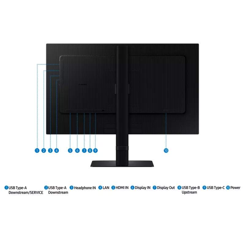24 inch Quad HD LCD Monitor Samsung S60UD LS24D600UAUXEN — 2560×1440, IPS, 5 ms, USB-C PD 90W, USB 3.2 hub, VESA