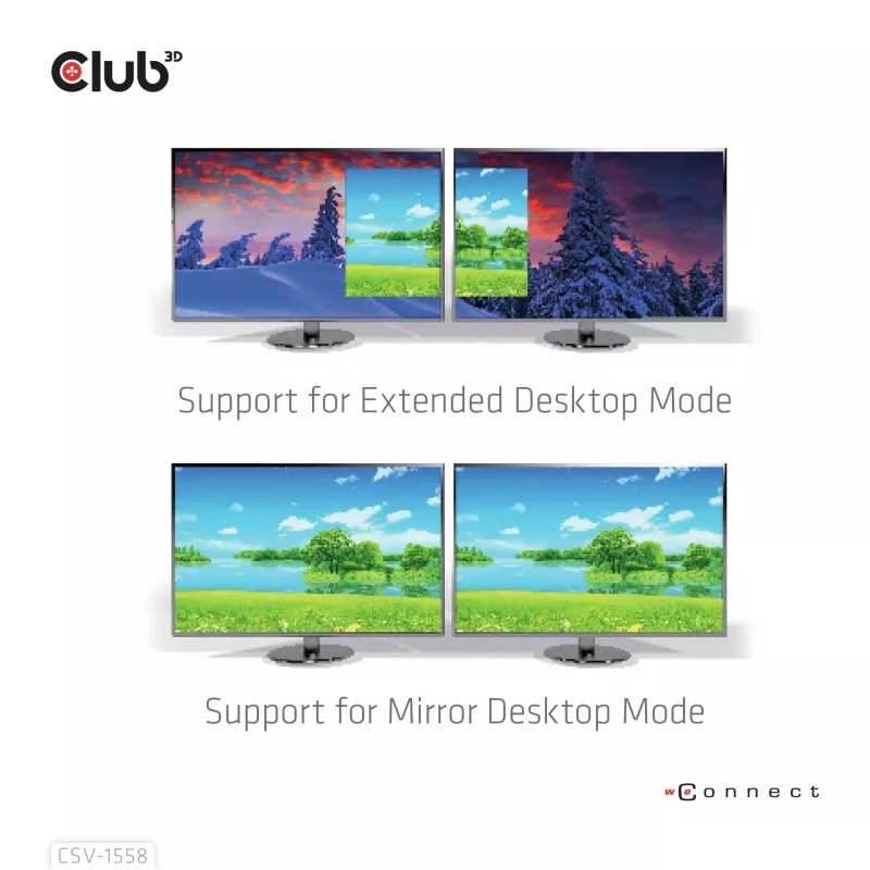 CLUB3D USB-C® Hub to Dual HDMI™ 4K60Hz M/F+PD3.0 100 Watt