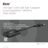 Video splitter Club 3D CSV-1478 USB Type-C (with USB-A adapter) to dual DisplayPort 4K60Hz, Black