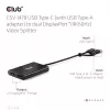 Video splitter Club 3D CSV-1478 USB Type-C (with USB-A adapter) to dual DisplayPort 4K60Hz, Black