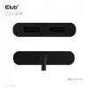 Video splitter Club 3D CSV-1478 USB Type-C (with USB-A adapter) to dual DisplayPort 4K60Hz, Black