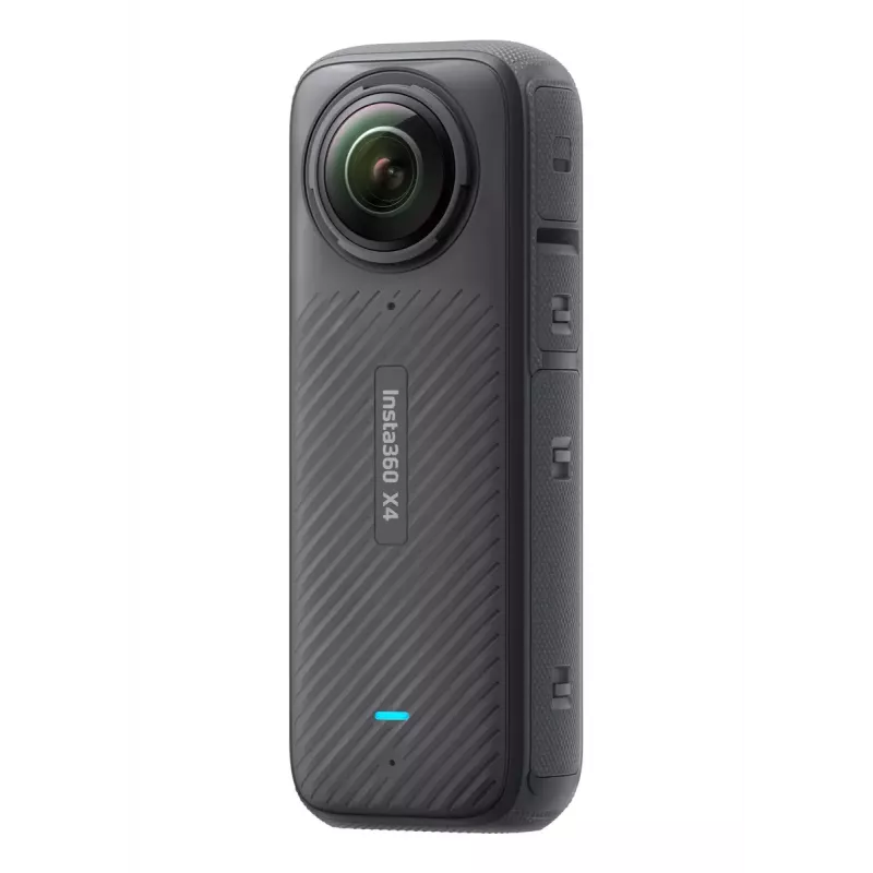 Action camera Insta360 X4 — 72 MP, 8K (7680×3840) CMOS, 1/2 inch sensor, built-in display, Wi‑Fi, 120 fps, MicroSD, 602 g, black