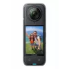 Action camera Insta360 X4 — 72 MP, 8K (7680×3840) CMOS, 1/2 inch sensor, built-in display, Wi‑Fi, 120 fps, MicroSD, 602 g, black