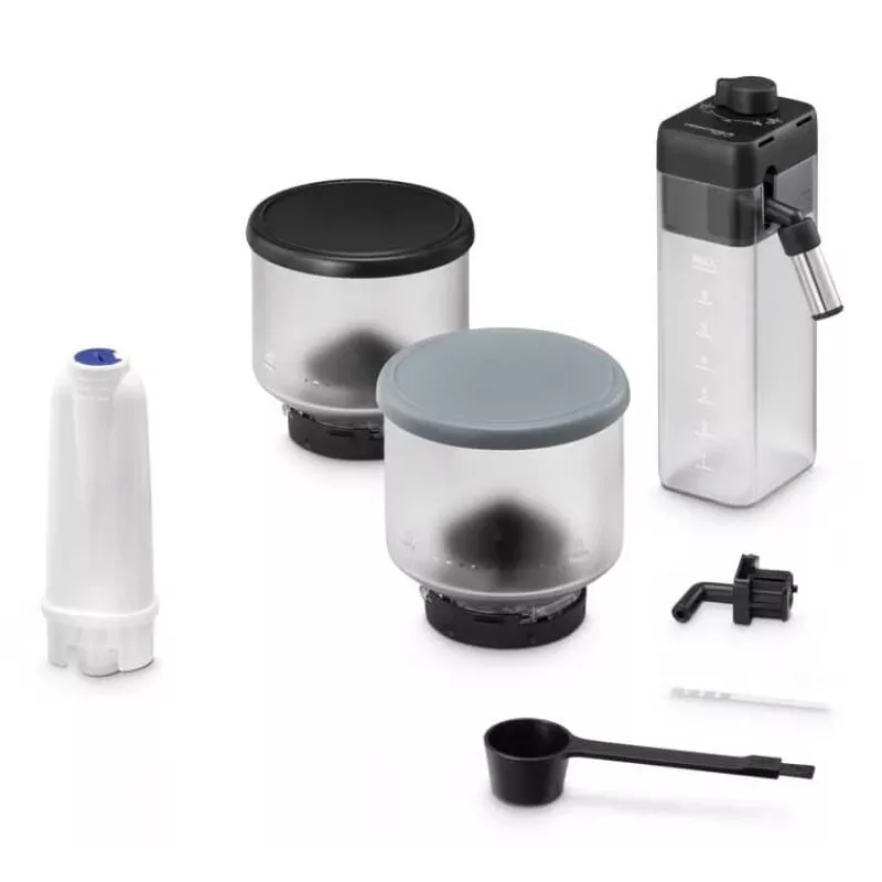 Espresso machine De’Longhi Rivelia EXAM440.55.g — fully automatic, 1.4 L water tank, 250 g grinder, 19 bar, TFT touch display