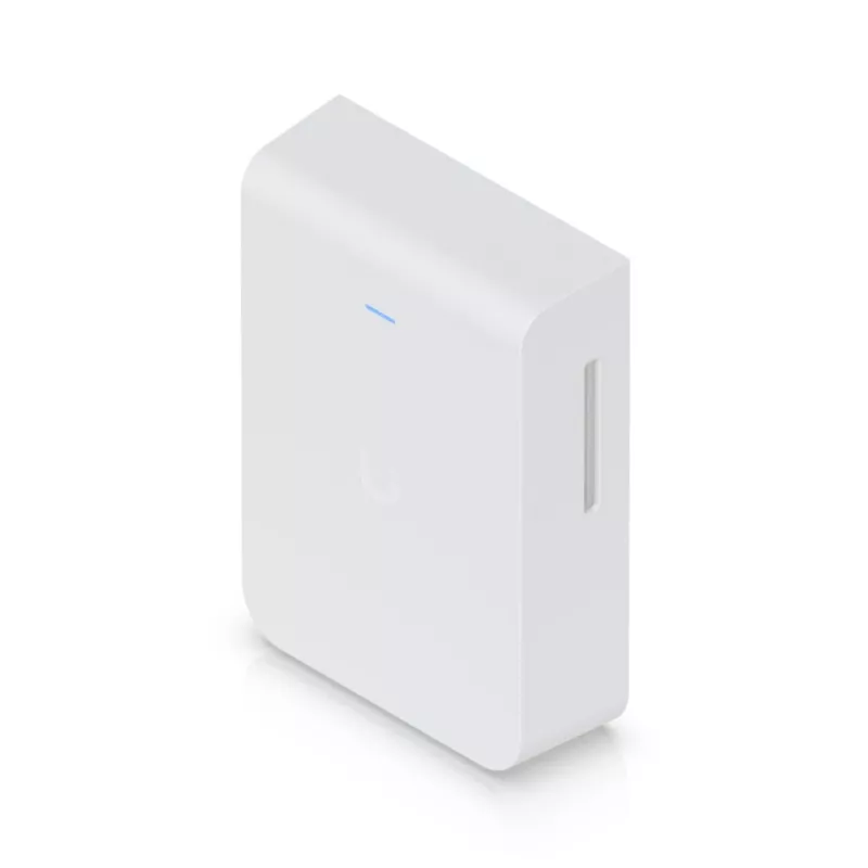Access Point UBIQUITI U7 Pro Wall — Wall-mounted Wi‑Fi 6 AP, 2.4/5/6 GHz, 6 spatial streams, 2500 Mbps LAN, PoE (44–57 V), indoor, white