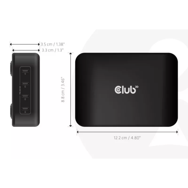 Mobile Device Charger CLUB3D CAC-1918 Universal Black AC 4 USB Type-C Ports