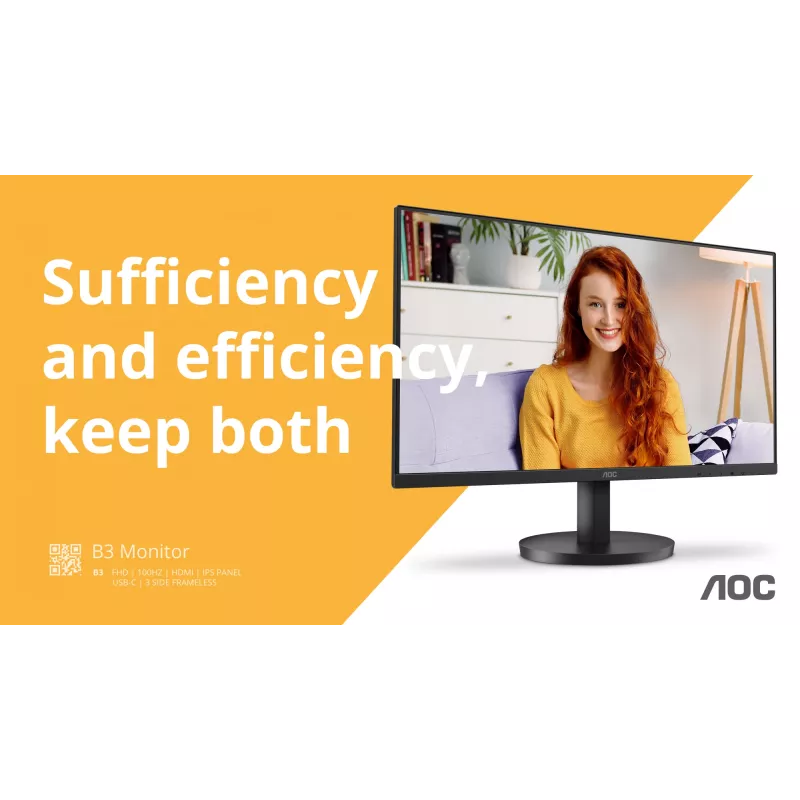 AOC B3 U27B3M computer monitor 68.6 cm (27 inch) 3840 x 2160 pixels 4K Ultra HD LCD Black