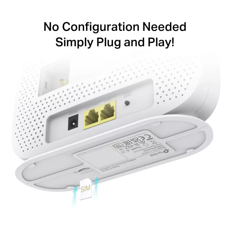 TP-Link 300 Mbps Wireless N 4G LTE Router, Wi-Fi 4 (802.11n), Single-band (2.4 GHz), Ethernet LAN, 4G, White, Tabletop router