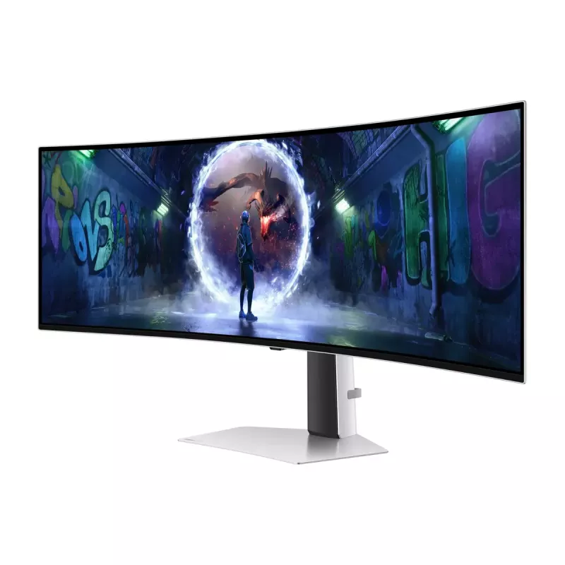 49 inch OLED Curved Monitor Samsung S49DG934SU — 5120×1440 Dual QHD, 32:9, 0.03 ms, USB hub, VESA, height adjustable, silver