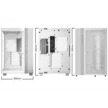 PC case be quiet! LIGHT BASE 600 DX White Midi Tower, ATX/microATX/Mini-ATX, glass side, RGB front, USB-C