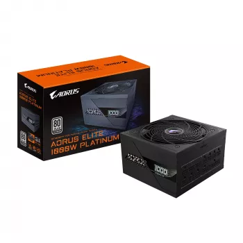 GIGABYTE AORUS ELITE P1000W ICE Power Supply Unit - PCIe 5.0, 80 PLUS Platinum, Fully modular design, 120mm Fan, ATX 3.0 compatible, EU Plug
