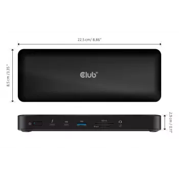 CLUB3D CSV-1583 laptop dock/port replicator Wired Thunderbolt 4 Black