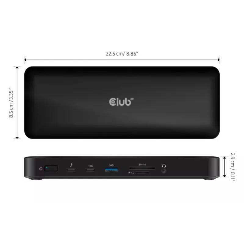 CLUB3D CSV-1583 laptop dock/port replicator Wired Thunderbolt 4 Black