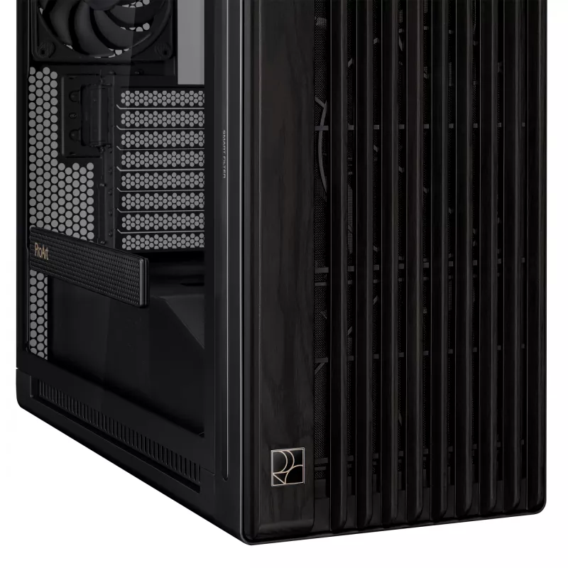PC Case ASUS ProArt PA602 Wood Edition Midi Tower Black — Wood, ATX/EATX support, Tempered glass, 4×3.5 inch / 8×2.5 inch, GPU up to 450 mm