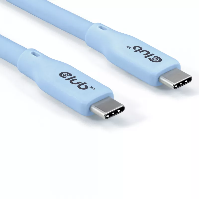 CLUB3D USB C cable blue, 2 m, USB C, USB C, USB4 Gen 2x2, 20 Gbit/s, Blue