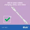 USB C cable CLUB3D CAC-3001 2m USB4 Gen 3x2 white
