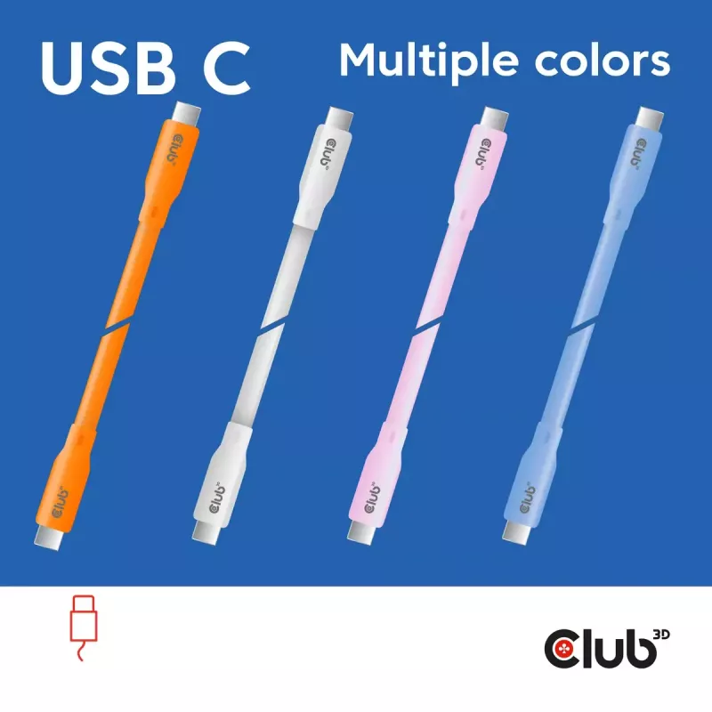 USB C cable CLUB3D CAC-3001 2m USB4 Gen 3x2 white