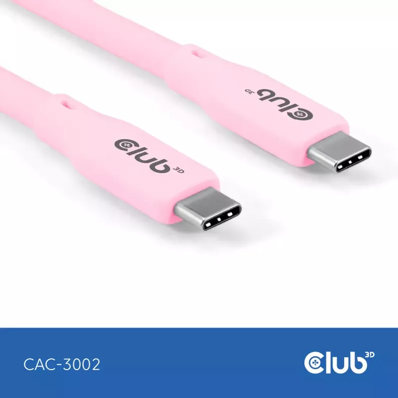 USB C cable CLUB3D CAC-3002 2m USB4 Gen 3x2 Pink