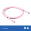 USB C cable CLUB3D CAC-3002 2m USB4 Gen 3x2 Pink