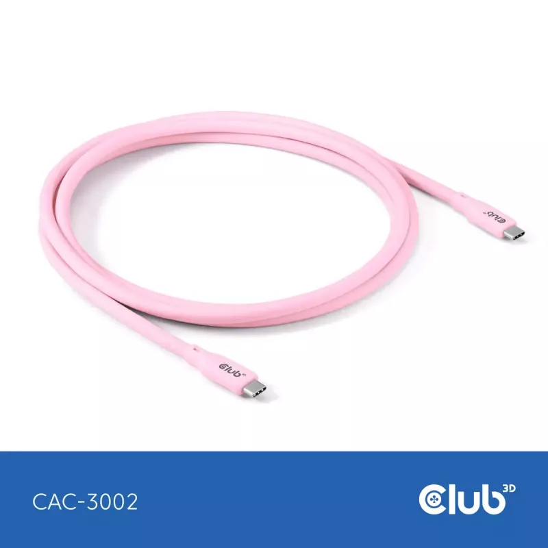 USB C cable CLUB3D CAC-3002 2m USB4 Gen 3x2 Pink