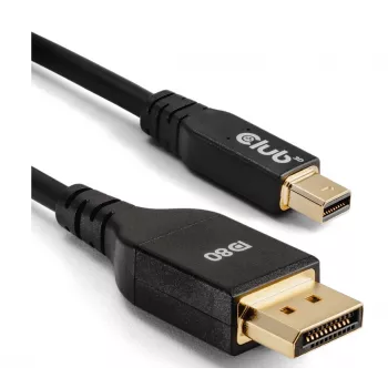CLUB3D Mini DisplayPort™ to DisplayPort™ Bi-Directional VESA DP80 Certified Cable M/M 1m/3.28ft