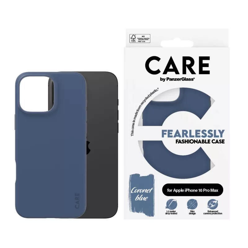 Cover PanzerGlass CARE by Fashionable Case Blue iPhone 16 Pro Max Transparent