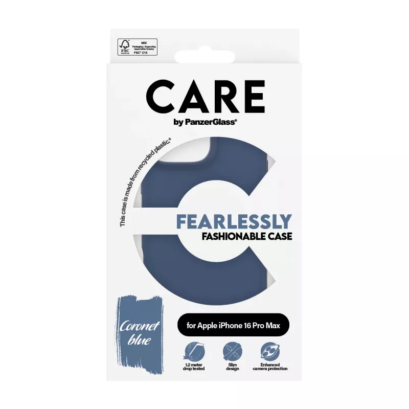 Cover PanzerGlass CARE by Fashionable Case Blue iPhone 16 Pro Max Transparent