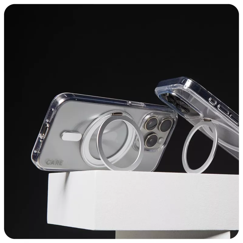 PanzerGlass CARE™ by ® Case Transparent w. Silver Kickstand & MagSafe iPhone 16 Pro Max