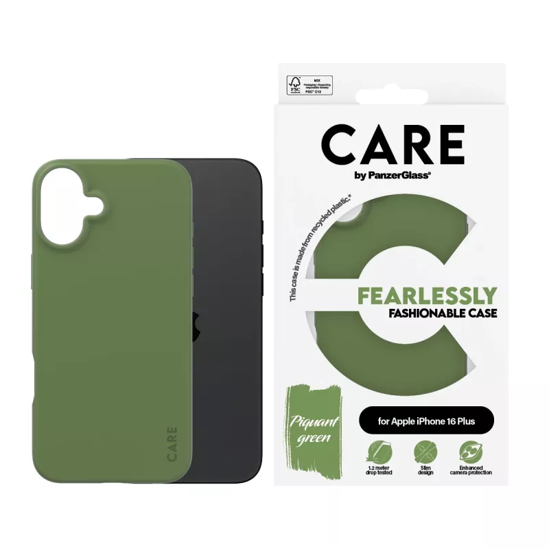 Cover PanzerGlass CARE by ® Fashionable Case Green iPhone 16 Plus
