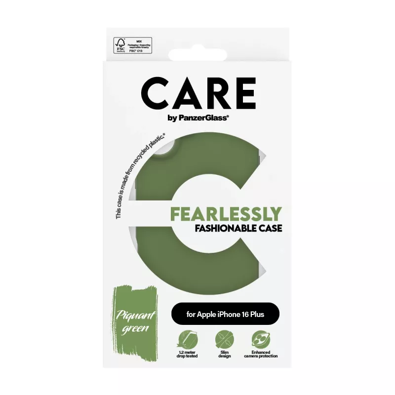 Cover PanzerGlass CARE by ® Fashionable Case Green iPhone 16 Plus