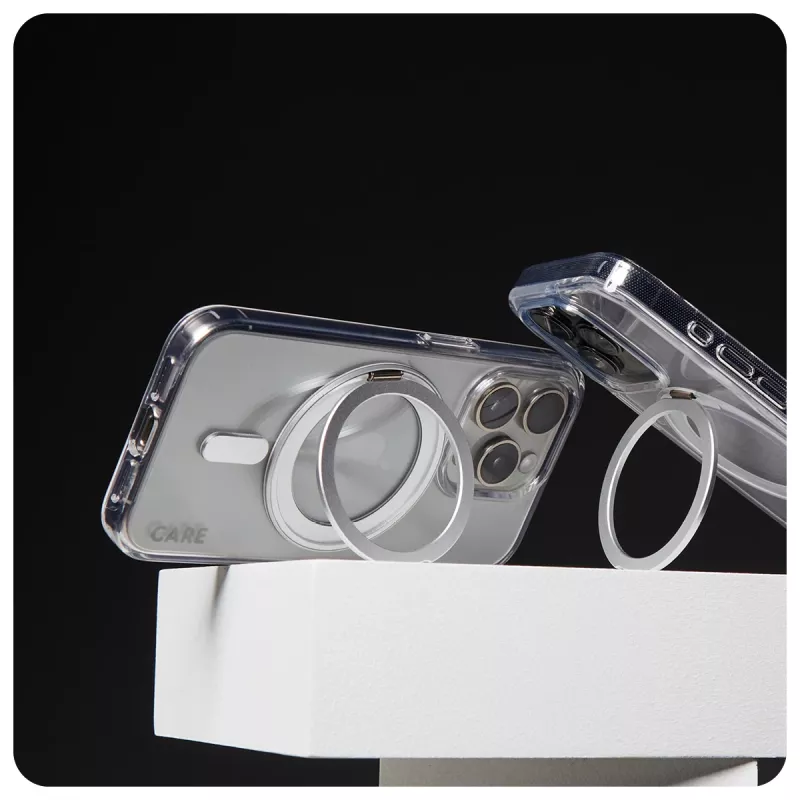 PanzerGlass CARE™ by ® Case Transparent w. Silver Kickstand & MagSafe iPhone 16 Pro