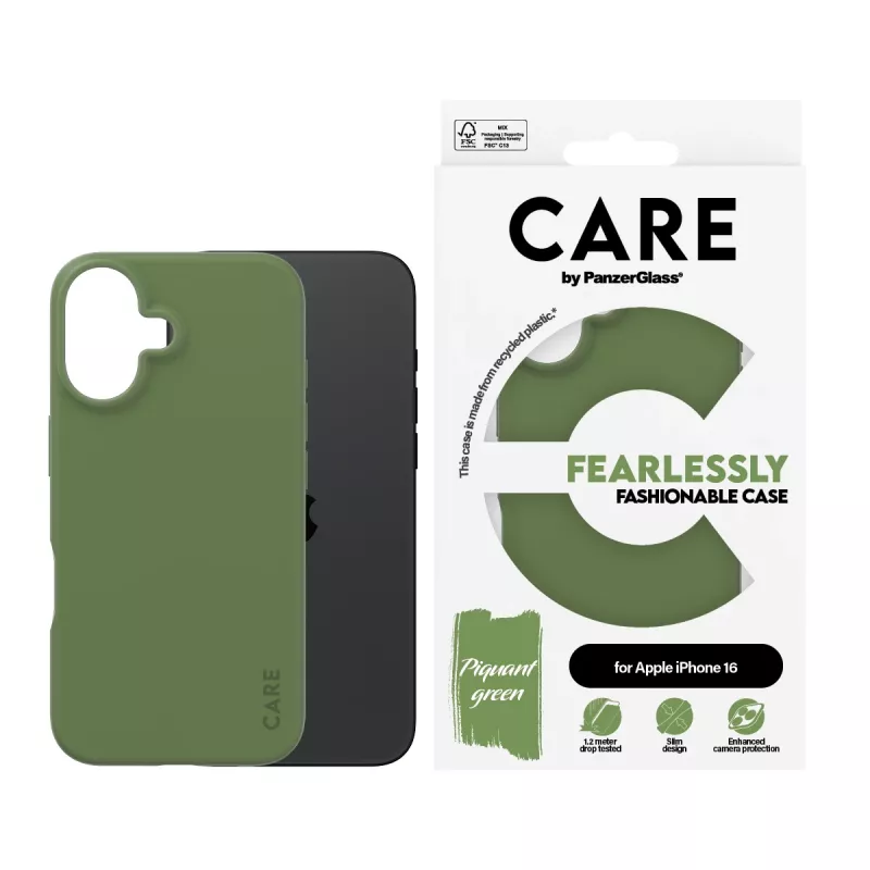 PanzerGlass CARE™ by ® Case Green iPhone 16, Cover, Apple, Apple - iPhone 16, Green