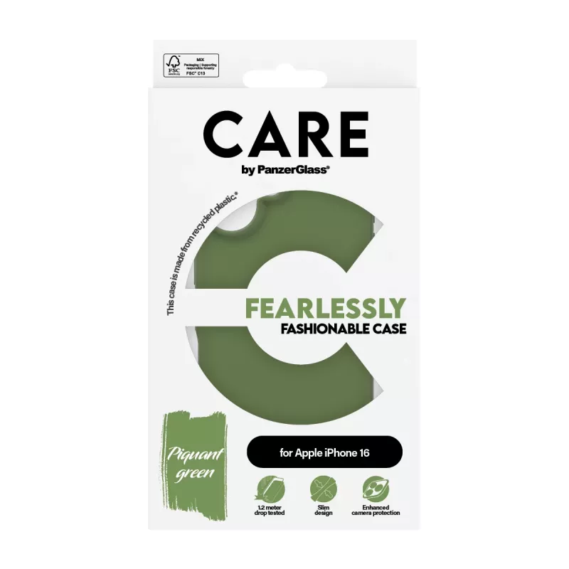PanzerGlass CARE™ by ® Case Green iPhone 16, Cover, Apple, Apple - iPhone 16, Green