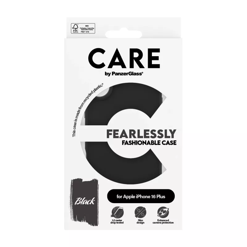 PanzerGlass CARE™ by ® Case Black iPhone 16 Plus, Cover, Apple, Apple - iPhone 16 Plus, Black