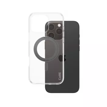 PanzerGlass CARE™ by ® Case Transparent w. Black Kickstand & MagSafe iPhone 16 Pro Max